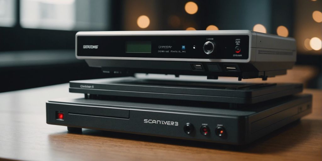 Top 5 film scanners tested and reviewed, showcasing the best options available in a sleek, modern setting.